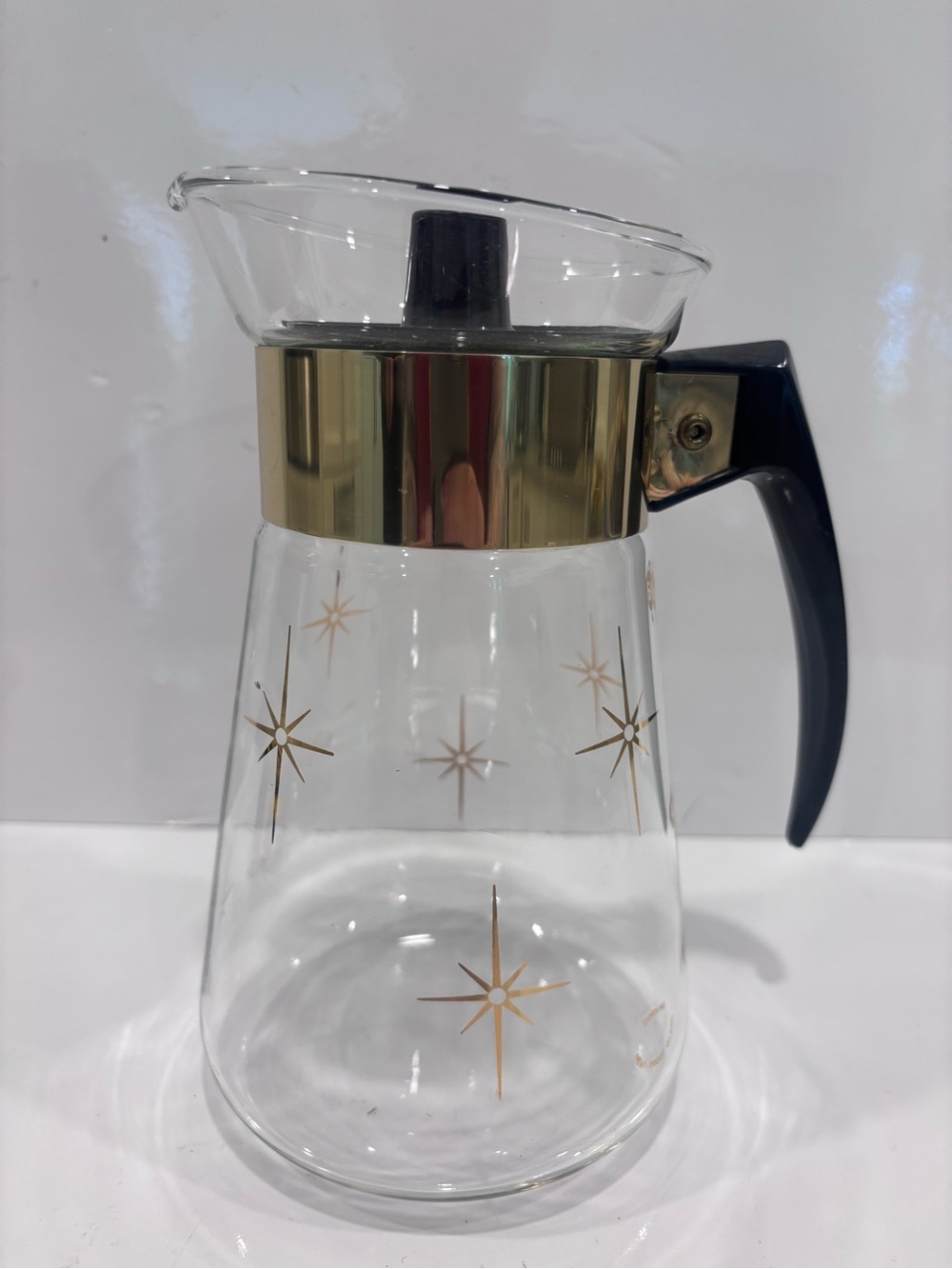 Vintage Corning atomic starburst glass coffee server carafe 6 cup MCM